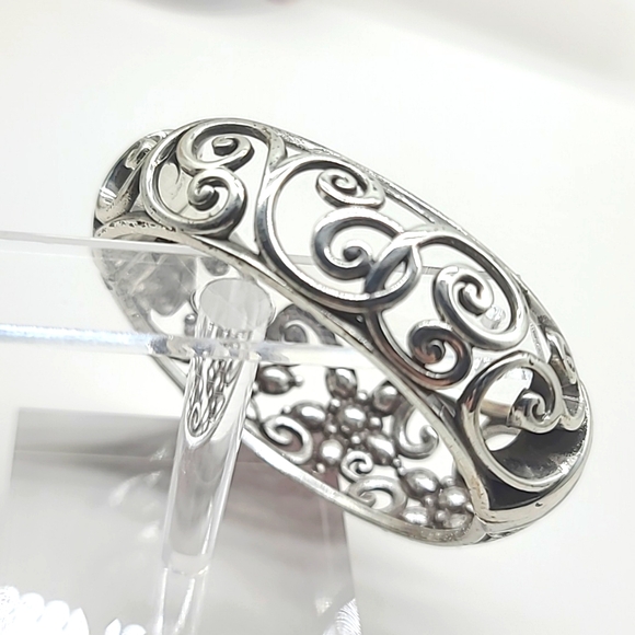 Brighton "GARDEN OF DREAMS" Pink/Purple Swarovski Crystal Floral Hinged Bangle! - Picture 5 of 15